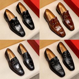 Men Fashion Loafers Designers Dress Shoes Genuine Leather Men Business Office Work Formal Brand Party Wedding Flat Shoe Size 38-46