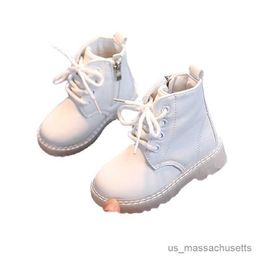 Boots NEW Children's Shoes Fashion Kids Leather Riding Boots Boys Girls High Top Sneakers Breathable Toddler Baby Autumn Boots R230822