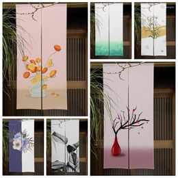 Curtain Morden Art Little Flowers Door Minimalist Plants Living Room Decor Partition Drape Entrance Hanging Half-Curtain