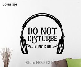 Wall Stickers JOYRESIDE Do Not Disturb Music Is On Headphones Sticker Quote Decals Interior Decor Bedroom Living Room Murals A1239