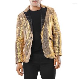 Men's Suits Men Sequin Blazer Suit Lapel Shiny Jacket One Button Tuxedo For Party Wedding Banquet Christmas Nightclub