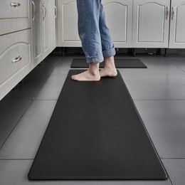 Carpets Kitchen Floor Rug Carpet Mat 8mm Thick PVC Waterproof Oil-Proof Double-Sided Non-Slip Anti-Fatigue Leather Texture