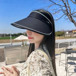 Summer Foldable Empty to Hats Outdoor for Women Anti-Uv Wide Brim Shell Hat Suncreen Beach Caps Casual Visor Golf Cap L230821
