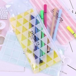 Learning Toys New Korea School Stationery Lovely Cute Kawaii Creative PVC Pencil Cases Fresh Translucent Storage Bags