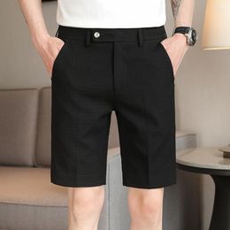 Men's Shorts Black/White/Khaki Quality Summer Business Formal Wear For Men Clothing 2023 Slim Fit Casual Office Short Hombre