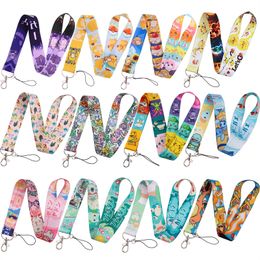 Polyester Reversible Cartoon Cell Phone Keychain Lanyard Multi-color Cells Phone Chain Accessory Camera Student Card Work ID Cards Long Loss Prevention Lanyards A4