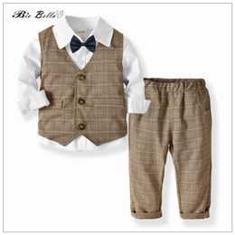 Clothing Sets Boy Baby Clothes Set Soild Autumn Winter Year Wedding Pageant Hall Gown Children Handsome Bebes Outfits Suit 230821