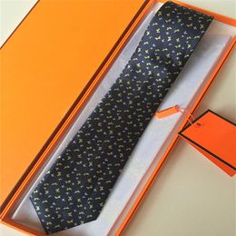 2022 Luxury Necktie High Quality Men's Letter 100% Tie Silk Necktie black blue Aldult Jacquard Party Wedding Business Woven F262T