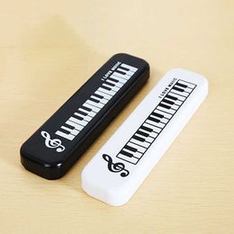 Learning Toys Creative musical note pencil case children mini simple piano keyboard treble clef Student stationery box School Office gifts R230822