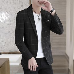 Men's Suits 2023Men's Suit Fashion Autumn Coat Plaid Korean Version Slim Handsome Casual Single Trend Spring And Everything