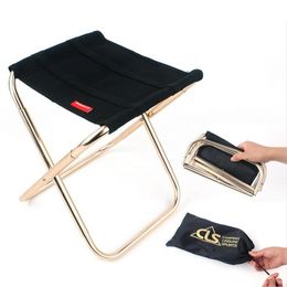 Home Small Short Folding Chair 7050 Aluminium Alloy Oxford Fabric Barbecue Stool Mountaineering Sketching Fishing Mini Stool Porta240g