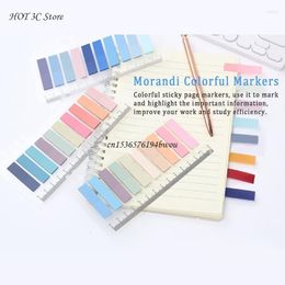 1600/2000/2400Pcs Writable Morandi Sticky Tabs Repositionable Colour Page Marker Sticky-Notes Book