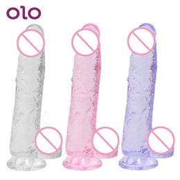 Massager Olo Realistic Penis Dildo with Strong Suction Cup G-spot Female Masturbation Artificial Adult