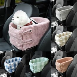 kennels pens Portable Pet Dog Car Seat Central Control Nonslip Dog Carriers Safe Car Armrest Box Booster Kennel Bed For Small Dog Cat Travel 230821