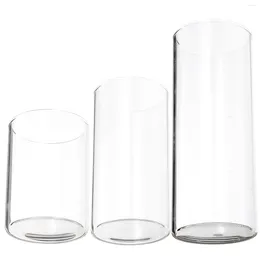 Candle Holders Glass Cup Holder Supplies Pillar Candles Cover Cylinder Clear Shades Candleholders