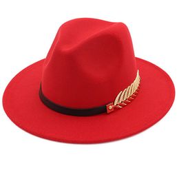 Wide Brim Hats Bucket Ladies Wool Fedora Warm Jazz Hat Chapeau Femme feutre Panaman cap Felt Women with Pearls Belt Vintage Trilby Caps 230822