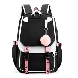 School Bags Korean Style High School Backpack for Teenage Girl Fashion Black White Student Girls Backpack Schoolbag Cute Book Bag 230822
