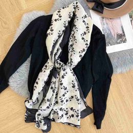 Scarves Top Modal Silk Scarves Luxury Chiffon scarfs for Ladies Designer Scarf Fashion Headscarf Women Floral alphabet design Letter Print Shawls 18090 J230822