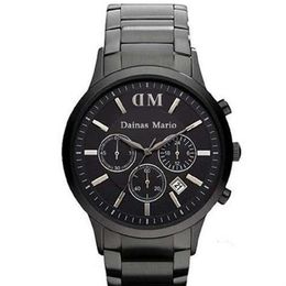 2017 Mens Fashion Classic Chronograph Gunmetal Ion Steel Black Men's Watch AR2453 ar2460 ar2461 original box290K