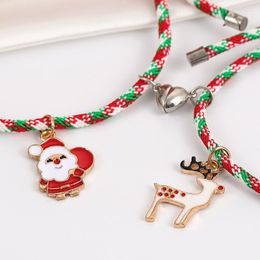 Charm Bracelets Fashion Christmas Bracelet Santa Claus Shape For Women Girls Bell Elk Deer Korean Sweet Cute Jewellery Xmas Gifts