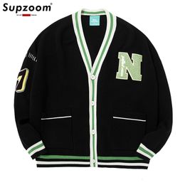 Men's Sweaters Supzoom Arrival Top Fashion Embroidery Casual College Trend Knitted Cardigan Loose Lazy Style Ins Sweater Women 230822
