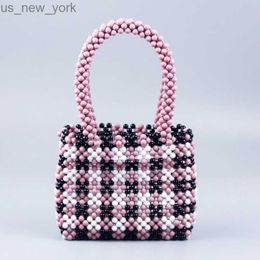 Totes New Acrylic Color Matching Tote Bags for Women Large Capacity Pink Jelly Purse Beaded Fashion Ladies Clutch Pvc Bags Transparent HKD230822