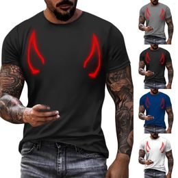 Men's T Shirts Halloween Red Print Short Sleeved Shirt Fashionable Casual And Medium For Men Pack Tall