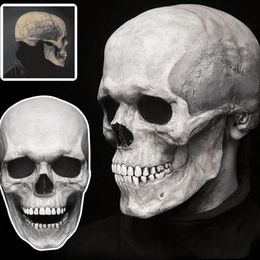 Halloween Party Full Head Skull Mask with Movable Jaw Scary Latex Adult Size Cosplay Masquerade Masks306l