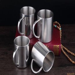 220ML 280ml Double stainless steel mugs Anti- Portable Mug Cup Double Wall Travel Coffee Mug Tea Cup340O