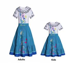 Vestidos de batismo encanto mirabel encanto adultos vestido luisa isabela madrigal docy vestido de cosplay figura para crianças mamãe e eu 230821