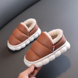 Boots Children's winter wool lined thick cotton slippers waterproof and anti-skid snow boots boys and girls' baby shoes 230821