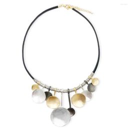 Chains Fashion Simple Style Circular Choker Necklace Metal Necklaces Gold Plating Chain Women Jewelry Medium Length