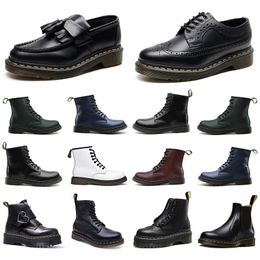 Botas de designer quente botas de inverno curtas Doc martens, homens botas marten alto couro de inverno booties de neve oxford no tornozelo de tornozelo preto bota branca eu36-45