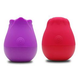 68ud 10 Frequency Tongue Rose Flower Vibrator Sucking Nipple Stimulator