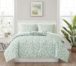 Bedding sets Mainstays 7Piece Green Floral Bed in a Bag Queen comforter set comforter bedding sets bedding set duvet cover set x0822