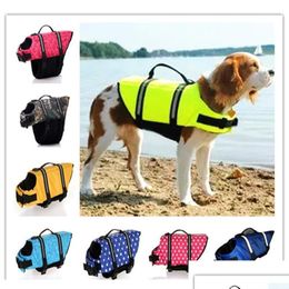 Dog Apparel Pet Doggy Life Jacket Vest Saver Preserver Reflective Bone Polka Dotted Pattern Nylon Neoprene Outward Hound Size Aquati Othzn