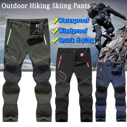 pantaloni escursionistici invernali da uomo abbigliamento per trekking esterno pesca a guscio morbido pantaloni di pesce per salire in campeggio da sci.