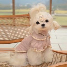 Dog Apparel Puppy Cotton Sweet Coat Dog Pet Clothing Vest For Dogs Clothes Cat Small Cute Spring Summer Purple Fashion Yorkshire Accessories 230821