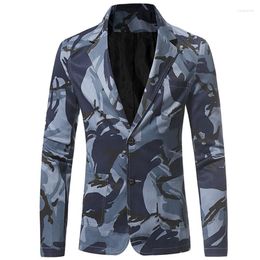 Men's Suits 2023 Autumn Fashion Casual Boutique Suit Coat / Male Slim Two Buttoned Camouflage Blazer Jacket