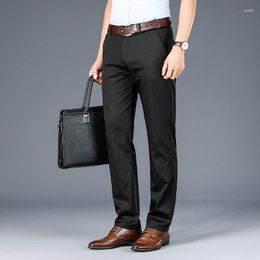 Men's Pants 2023 Spring And Summer Khaki Thin Casual Business Fashion Solid Color Stretch Straight-leg Trousers Male Brand