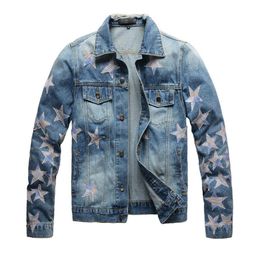 denim tear jacket high street designer fashion brand broken hole slim denim coat punk motorcycle designer jacket male denim jacket