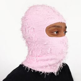 BeanieSkull Caps 1PCS Balaclava Distressed Knitted Full Face Ski Mask Winter Windproof Neck Warmer for Men Women One Size Fits 230822