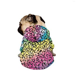 Dog Apparel Custom Clothes Colourful Leopard For Small Dogs 2023 Winter Fashion Cute Hooded Sweatshirts Costume