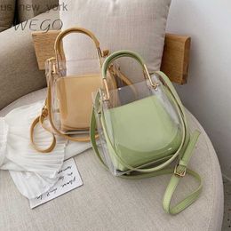 Totes Transparent Handbag Mother Bag New Fashion Fresh Single Shoulder Diagonal Jelly Hand Bags 2 IN 1 HKD230822