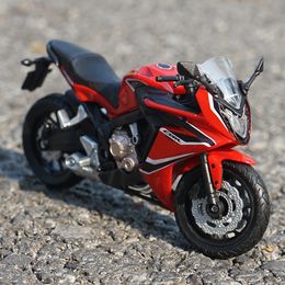 Diecast Model 1 18 HONDA CBR650F Alloy Motorcycle Metal Racing Street Simulation Collection Children Toys Gift 230821