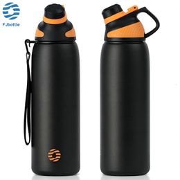 Water Bottles FEIJIAN Thermos With Magnetic Lid Outdoor Sport Water Bottle Stainless Steel Thermos bottle 1000ml 230821