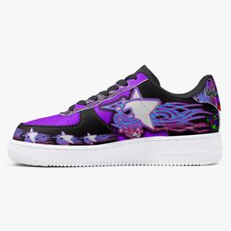 Customized shoes Men's fashionable casual shoes DIY women's shoes White sole black purple shoe body meteor 8167