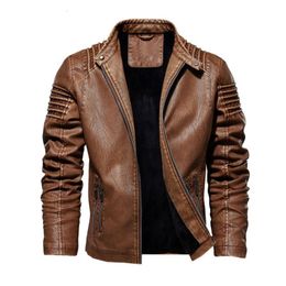 Men's Trench Coats Spring Mens Faux Leather Jackets winter Classic Motorcycle Jacket Male Plus faux leather jacket men Autumn 230822