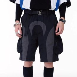 Men's Shorts Pupil Travel 23ss Colour Mathcing Curved Line Silhouette Loose Fit Multiple Pockets Waist Belt Techwear Gorpcore