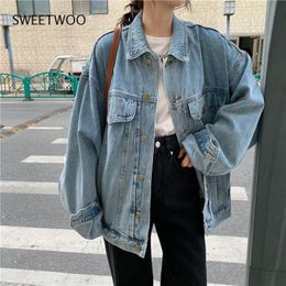 Womens Jackets Denim Jacket Spring Versatile Korean Style Loose Oversize Workwear Clothes Ins Fashion Chic Slim 230826